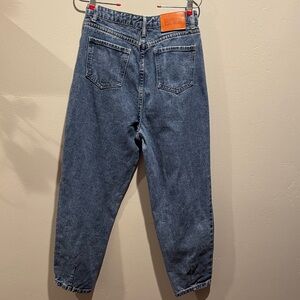 Princess Polly Classic Blue Balloon High Waisted Denim Mom Jeans 100% Cotton